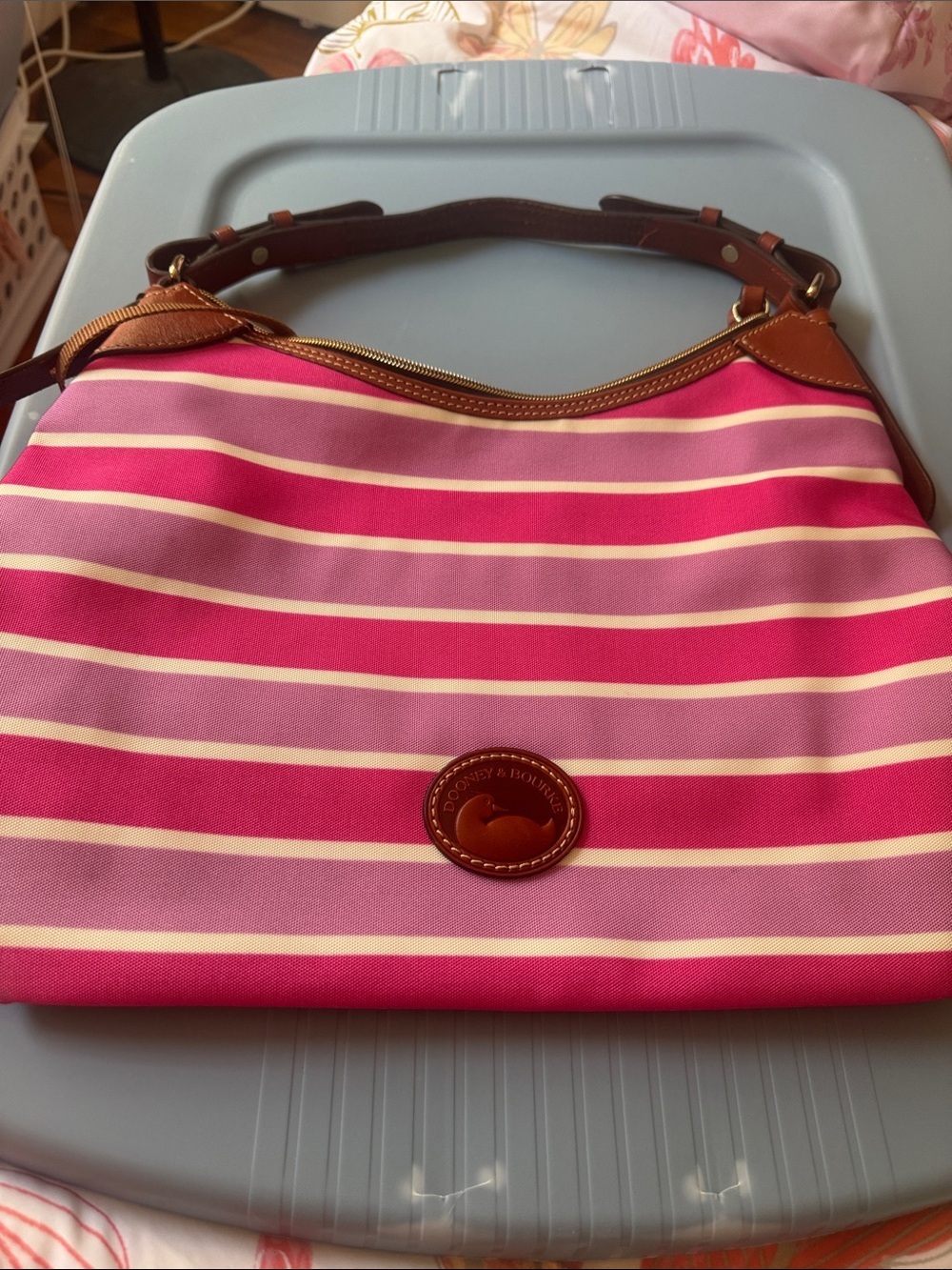 Dooney & Bourke Pink Striped Shoulder Bag
